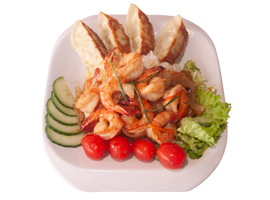 CREVETTES SAUTEES AU RIZ NATURE